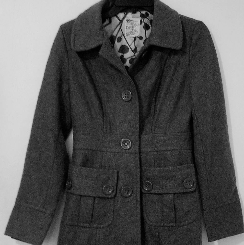Tulle Grey Button Down Coat size S